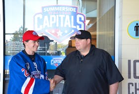 Summerside Western Capitals general manager Pat McIver welcomes Landon Clow of Kensington to the MHL (Maritime Junior Hockey League) team. Clow, who is from Kensington, was announced as one of the team’s two territorial picks on Monday night.