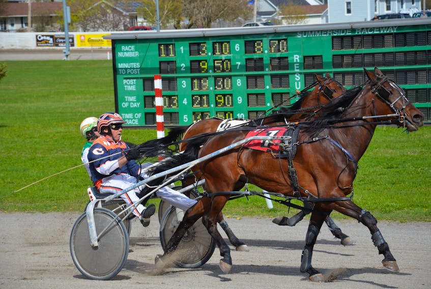 Walter Cheverie drove Heart and Soul to a 1:58.2 win in the featured race at Red Shores at Summerside Raceway on Monday afternoon.