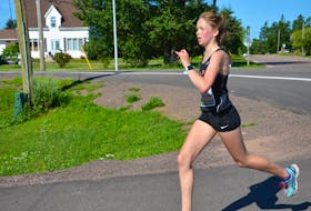 Sophie Peterson of Charlottetown was the top female finisher in the 41st annual Callbeck’s Home Hardware Dunk River Road Race in Bedeque on Sunday morning. She finished fifth overall with a time of 51 minutes 44 seconds (51:44).