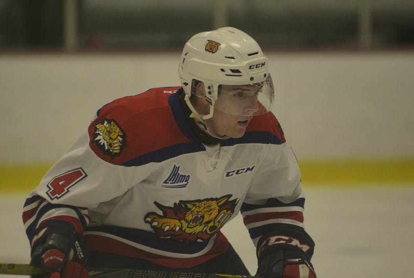 Defenceman Jacob Arsenault of Richmond in action with the Moncton Wildcats during a Quebec Major Junior Hockey League exhibition game against the Charlottetown Islanders at the APM Centre in Cornwall on Sunday.