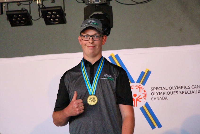 Roy Paynter of Kensington poses with a gold medal he won at the 2018 Special Olympics Canada Summer Games in Antigonish, N.S., in August. Paynter has selected as a member of Team Canada for the 2019 Special Olympics World Summer Games in Abu Dhabi from March 14 to 21. Special Olympics P.E.I. Photo