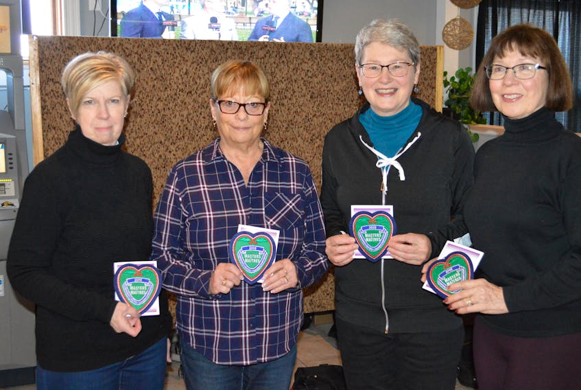 The Sandy Hope-skipped rink from the Cornwall Curling Club recently won the P.E.I. masters women’s curling championship. Members of winning team are, from left: Debbie Rhodenhizer, second stone; Hope; Shelley Ebbett, third stone, and Arleen Harris, lead.