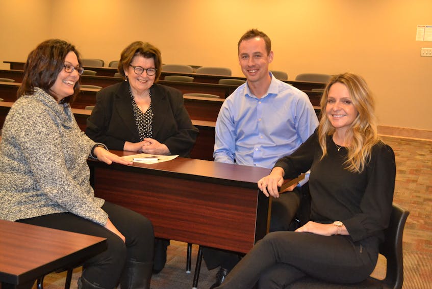 Planning the West Prince Chamber of Commerce’s annual general meeting for Feb 7 are from left, executive director Tammy Rix, board member Paula Foley, president Geoffrey Irving and director Michele Oliver. The meeting will be held at the Holland College West Prince campus at 6 p.m.
