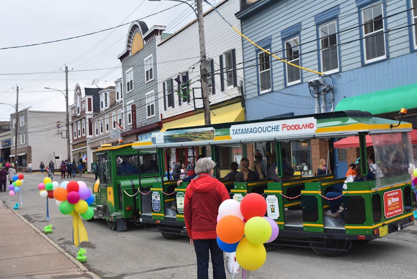 The road train from Tatamagouche took a trip into Pictou on Saturday as part of Spring Fling. Donations were accepted on the train as a fundraiser for the Pictou Lobster Carnival.