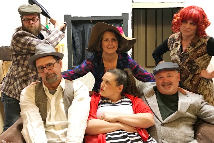 Members of the Tyne Valley Players, shown in a recent rehearsal, include Jeff Noye, back left, Lisa MacDougall, Cindy Gorrill and front left, Mike Ford, Lisa Fitzgerald and Terry Doran.
