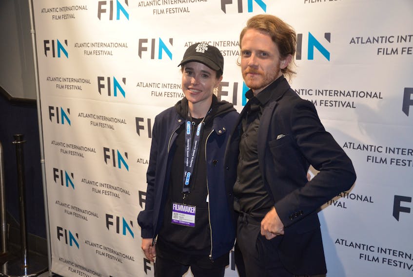 Filmmakers Ellen Page and Ian Daniel arrive at the Atlantic film festival before Saturday night's screening of There's Something in the Water.