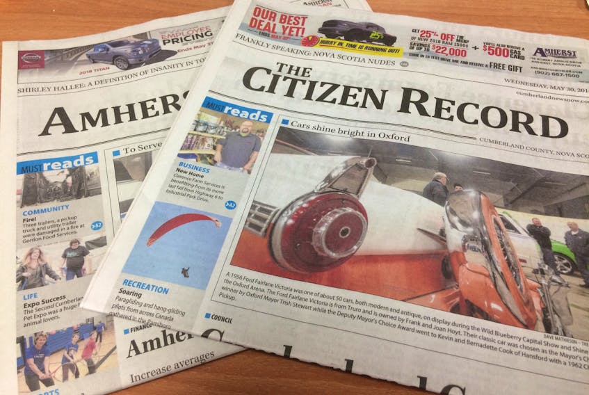 The Amherst News and The Citizen-Record are among those impacted by the SaltWire Network's alterations to its family of Nova Scotia newspapers.