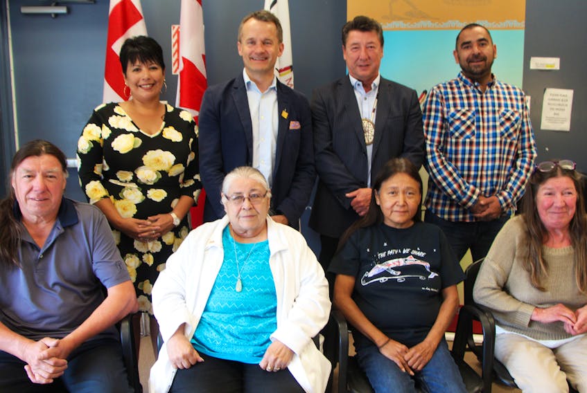 Paqtnkek First Nation band council joined Minister of Indigenous Services Seamus O’Regan for a photo following an Aug. 26 announcement in the community. Pictured are Rose Paul (back, left), new CAO for Bayside Development, O’Regan, Chief Paul ‘PJ’ Prosper and fellow council members Tma Francis, Kerry Prosper (left, front), Judy Bernard-Julian, Anne Marie Paul and Darlene ‘Dolly’ Prosper.