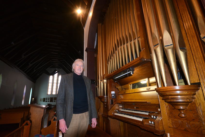 John McIntyre says the organ at St. George’s Anglican Church in Parrsboro is rare because, “it hasn’t been electrified, it hasn’t been changed like so many have.” Before moving to Parrsboro in 2015, McIntyre played the pipe organ part time at Trinity Anglican Church in Aurora, Ont., and before that he was organist and choir director at Saint Andrews Presbyterian in Newmarket Ont.
