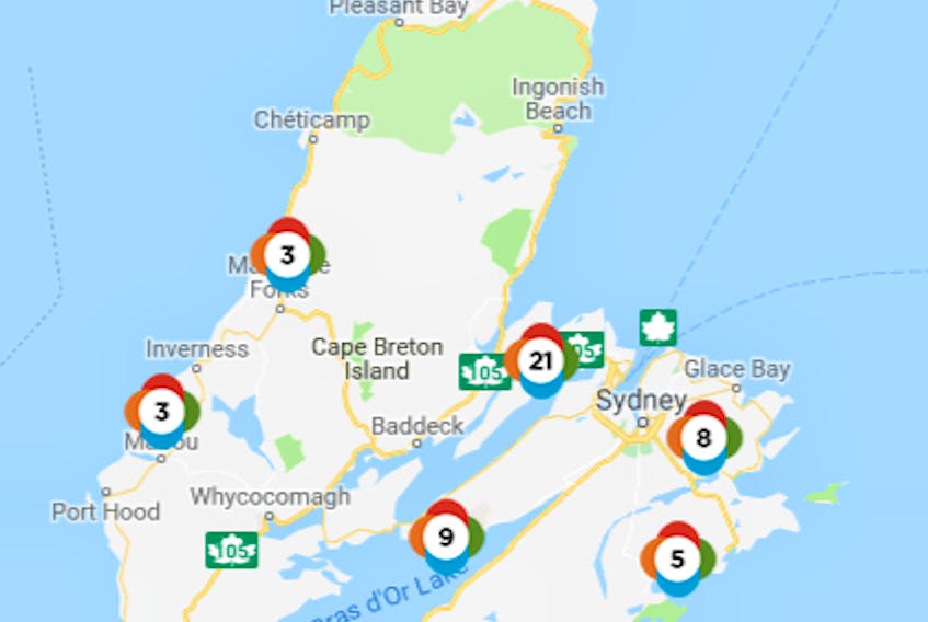 Nova Scotia Power's outage map on Friday, Nov. 30, 2018 at 6:45 a.m.