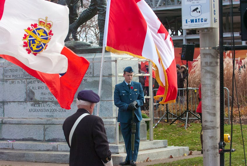 Remembrance Day services at the cenotaph in Charlottetown Saturday. BRIAN MCINNIS/THE GUARDIAN