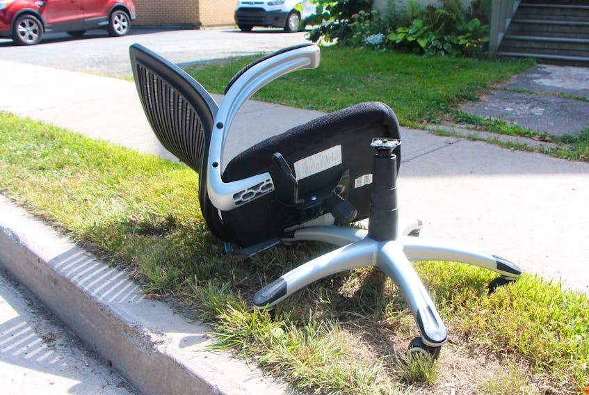 A broken office chair is a good example of an item which could be left out on the curb during bulky waste collection in the Town of Antigonish, Sept. 17 to 19.