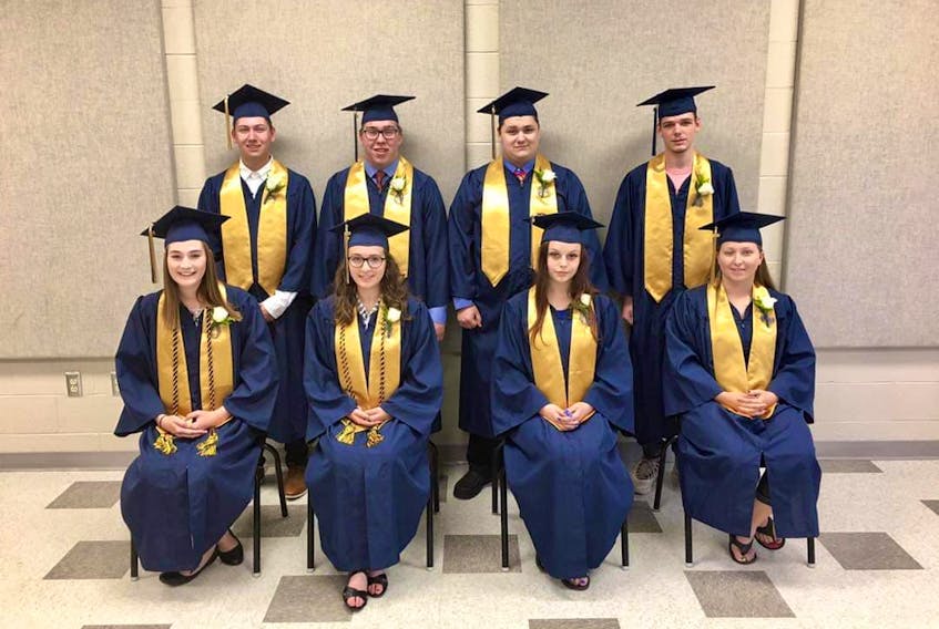 River Hebert District School featured eight members in the Class of 2019.