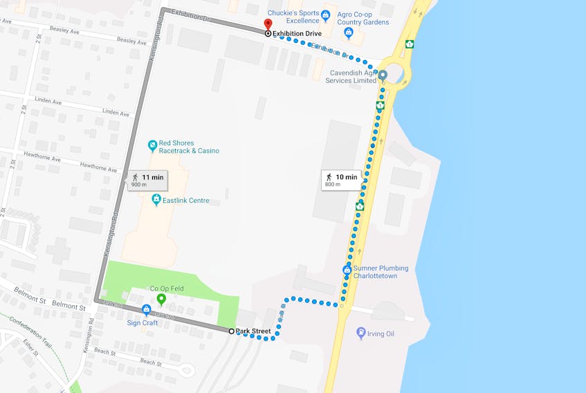 This portion of Riverside Drive, between Park Street and Exhibition Drive, in Charlottetown is closed for the remainder of Thursday, Jan. 11, to allow for repairs to a water main.