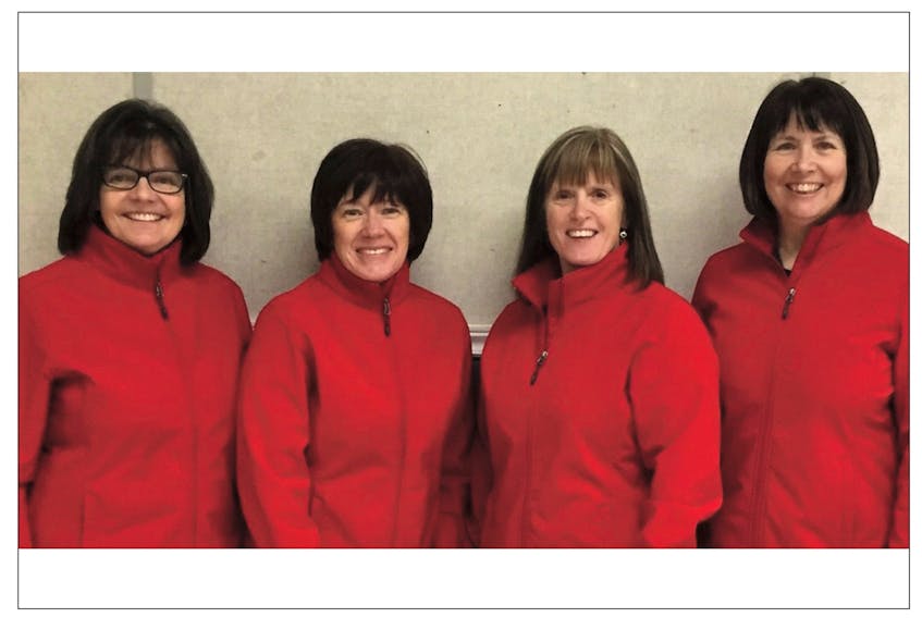 The St. John’s rink of (from left) Diane Roberts, Heather Martin, Patricia Tiller and Candy Thomas is representing Newfoundland and Labrador at the national senior women’s curling championship in Stratford, Ont.