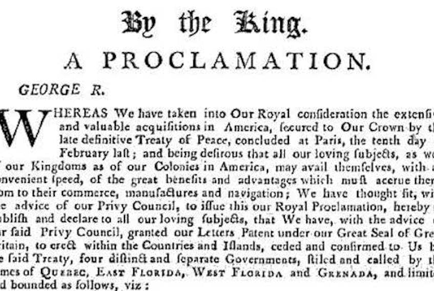 The Royal Proclamation of 1763 by King George 111 primarily addressed the territory west of the Appalachians.
(File Photo)