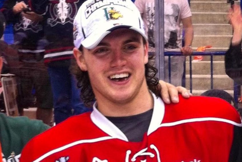 Ryan Falkenham was all smiles after winning the Memorial Cup with the Halifax Mooseheads in 2013.