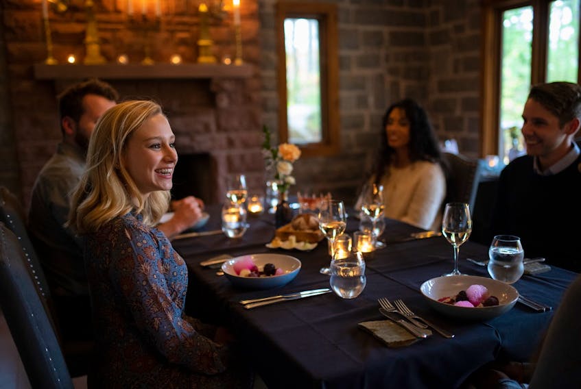 The Starlight Culinary Escape at Trout Point Lodge includes an artfully prepared four-course gourmet dinner featuring fresh, local ingredients. Photo Courtesy Tourism Nova Scotia / Photographer: Jive Photographic
