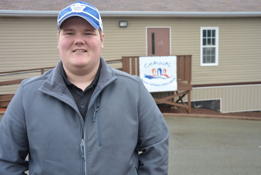 The CHANNAL office in Marystown is located on the side of the government services building. Pictured is Jimmy Bonnell, a peer supporter with CHANNAL.
