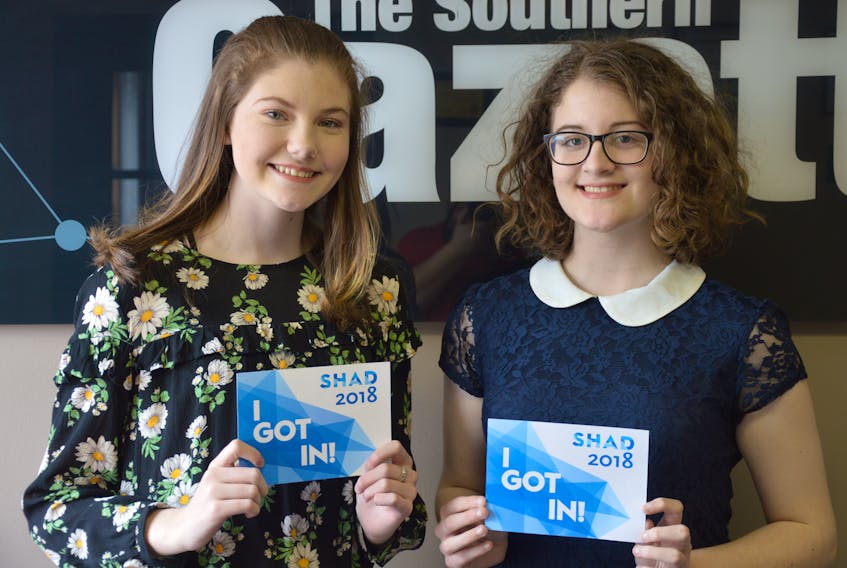 Abby Brenton, left, and Mallory Spencer are amongst 900 Canadian students selected for the SHAD program.
