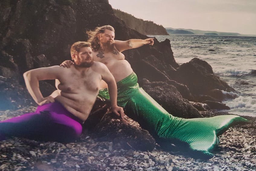 Jack O’Rourke, right, and fellow Merb’y, Jeff Blackwood, were photographed at Glassy Beach in Springdale for the 2019 calendar, which raised some $202,000 for Violence Prevention Newfoundland and Labrador.