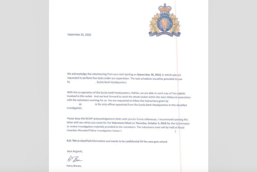As part of an iTune card scam, targets receive what looks like a letter from the RCMP. - RCMP