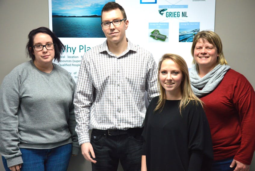 From left, Laura Dwyer, Shalyn Ryan, Jordan Keats and Candice Way travelled to Norway to train at Grieg NL’s aquaculture facilities in the area as part of the company’s Norwegian knowledge exchange.