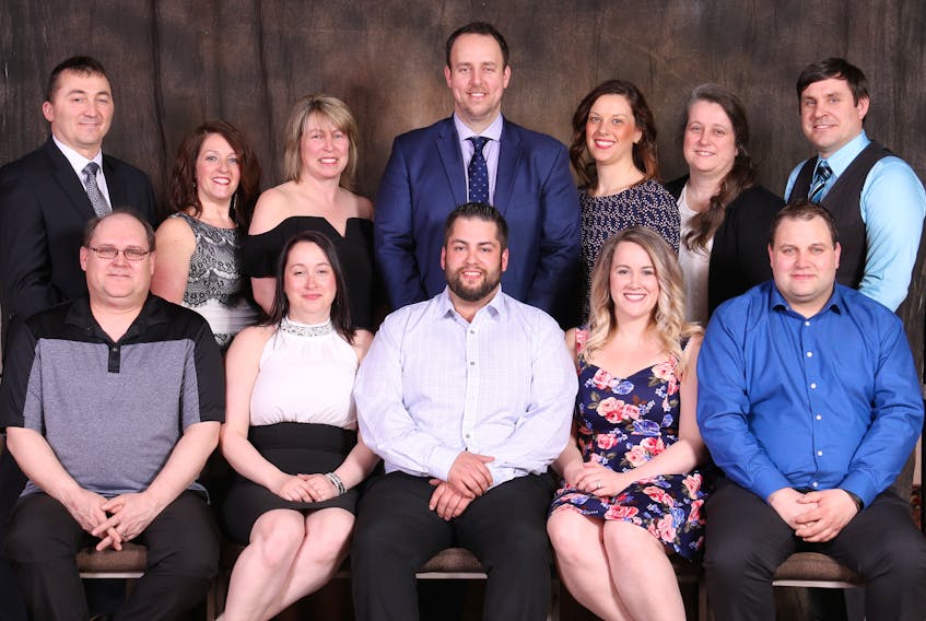 Recreation Newfoundland and Labrador’s board of directors for 2018-19 are (front, from left) Todd Winters, Charlotte Warford, Brandon Reardon, Robin Wight, Matthew Cooper, (back, from left) Gerry Hall, Dawn Sharpe, Tina Auchinleck-Ryan, Steve Martin, Nicole Newell, Eileen Bartlett and Jerry Knee.