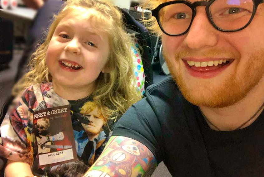 Six-year-old Scarlett Jervis had a special opportunity to meet Ed Sheeran’s at his concert in Minneapolis at the US Bank Stadium on Saturday, Oct. 20. 
-PHOTO COURTESY OF JASMINE JERVIS