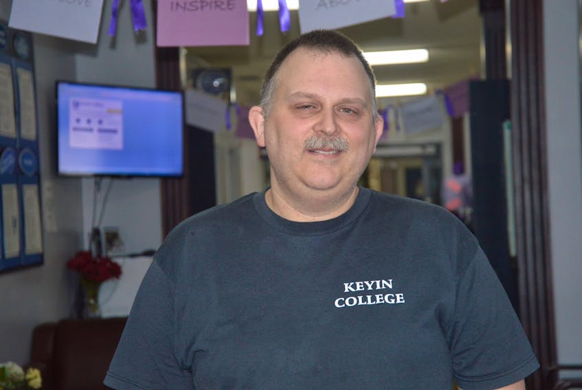 Michael Bonnell is no stranger to the corridors of Keyin College in Marystown where he works evenings as a custodian.