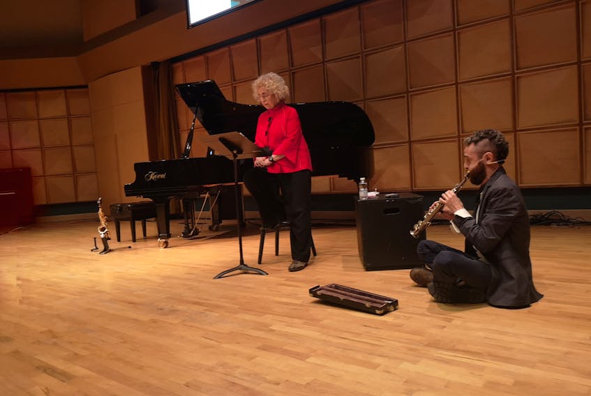 Irene and Daniel Oore give their first performance on their cross Canada tour in St. John’s. The mother and son duo are using their experience as the descendants of holocaust survivors to explore trauma – Andrew Waterman/The Telegram
