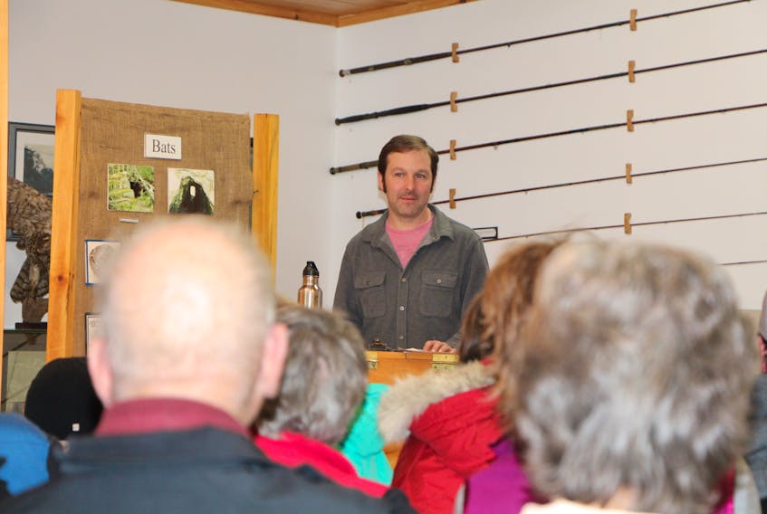 Scott Beaver, discussing the hazards of the proposed gold mine at the Cochrane Hill site, in the Municipality of the District of St. Mary’s. Beaver and the members of the St. Mary’s River Association held a meeting at the St. Mary’s River Association Interpretive Centre on Dec. 5 to discuss potential environmental impacts.