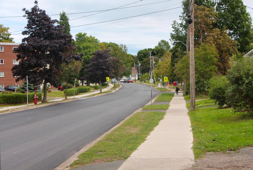 A shot of St. Ninian Street, one of many streets in Antigonish that features student housing.