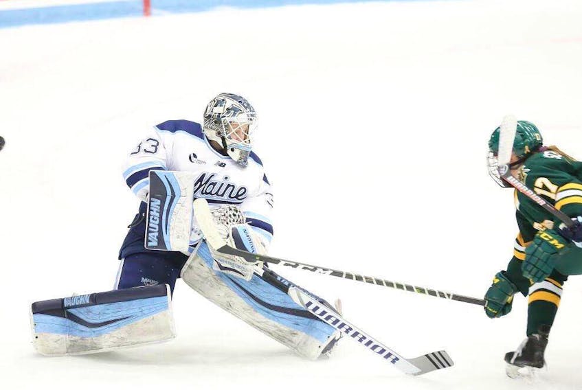 Carly Jackson recently completed her third full season as a member of the University of Maine Black Bears women’s hockey team. While team struggled in the standings, it was a very successful year for the 21-year-old Hastings native, who was voted her team’s most valuable player for a second consecutive year. Mark Tutuny – University of Maine