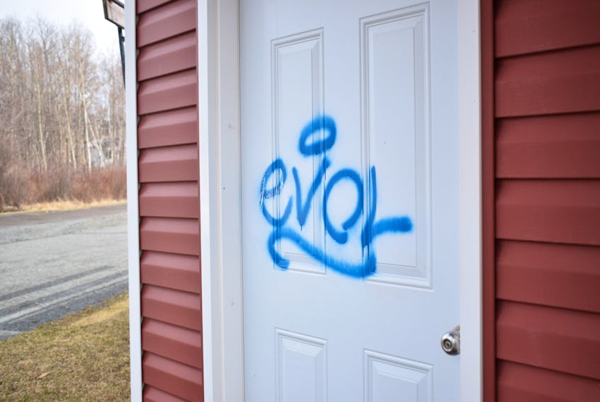 A teenager believed to be responsible for graffiti in the towns of Trenton and New Glasgow has been arrested. This graffiti at the Trenton Ball Park is believed to be one of the areas that was vandalized.
