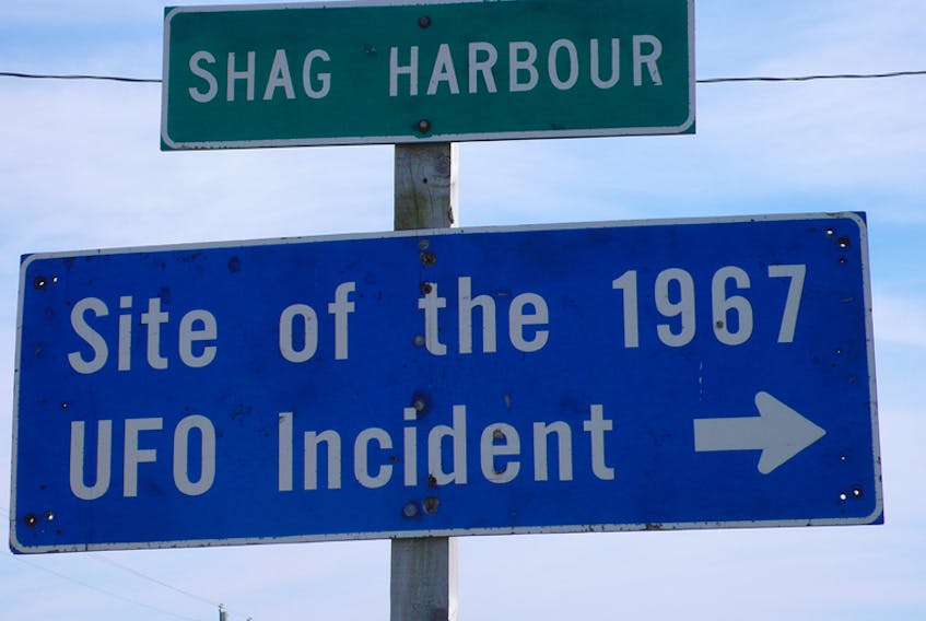 These road signs near Barrington Passage will lead you to the site of the Shag Harbour event that happened on the night of October 4, 1967, which has become the most documented UFO incident in Canadian history.