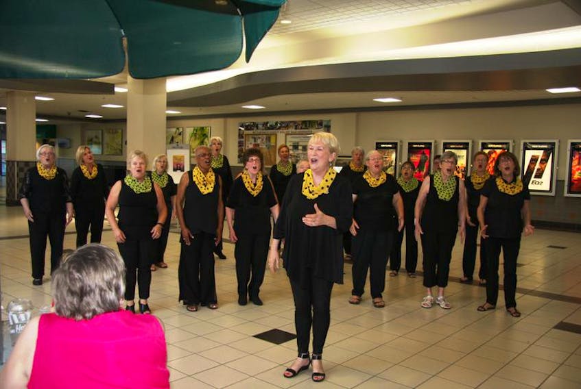Women of the Seaside A Cappella choir put on quite the show at Bridgewater Mall on Wednesday, Aug. 1., as members of the choir performed a flash mob.