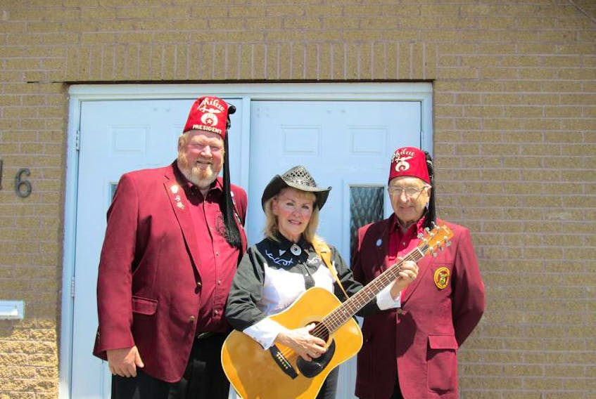 From left: Phil Langford, president of the South Shore Shrine Club, is joined by Sharon and Harry Rhyno, producers of the Shrine benefit concerts. The final concert at the Masonic Hall on North Street in Bridgewater will be Sunday, July 29 at 1 p.m. at 216 North St. in Bridgewater.