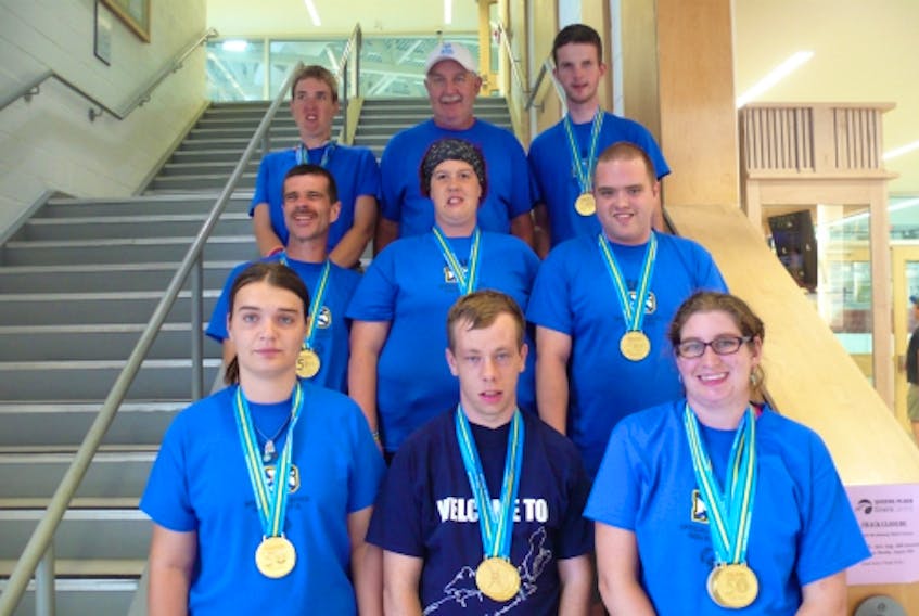 Members of the Lunenburg-Queens Special Olympics team who competed earlier this month at the Special Olympics Canada 2018 Summer Games are (back row, from left) Jennifer MacIntosh, coach Kody Latta and Matt Faye. (Middle row, from left) Jamie Belong, Rebecca Maule and Colby Oickle. (Front row, from left) Rebecca Delaney, Ben Theriau and Emily Latta.