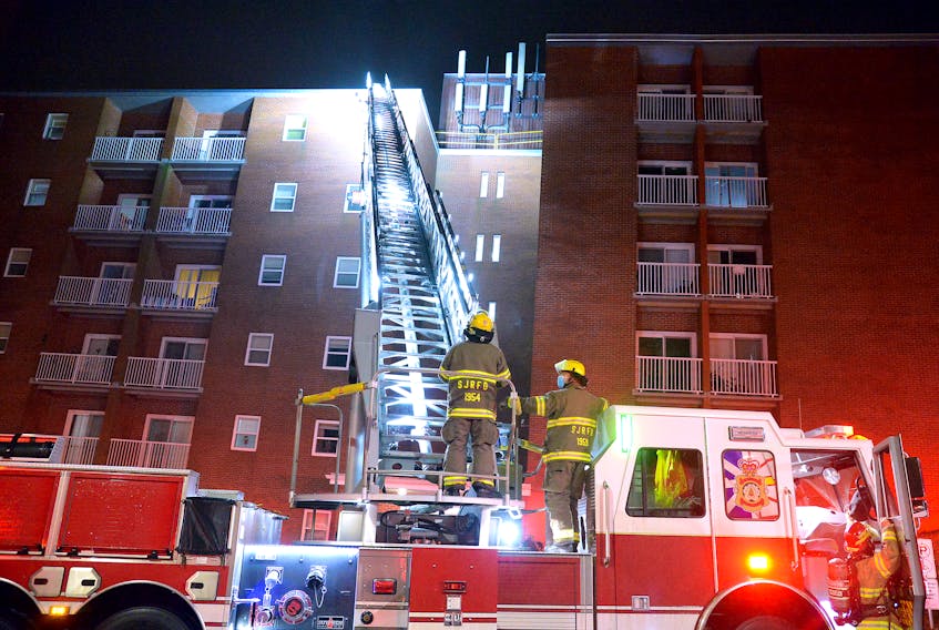 Smoke forced the evacuation of an east end apartment building in St. John's early Wednesday morning. Keith Gosse/The Telegram