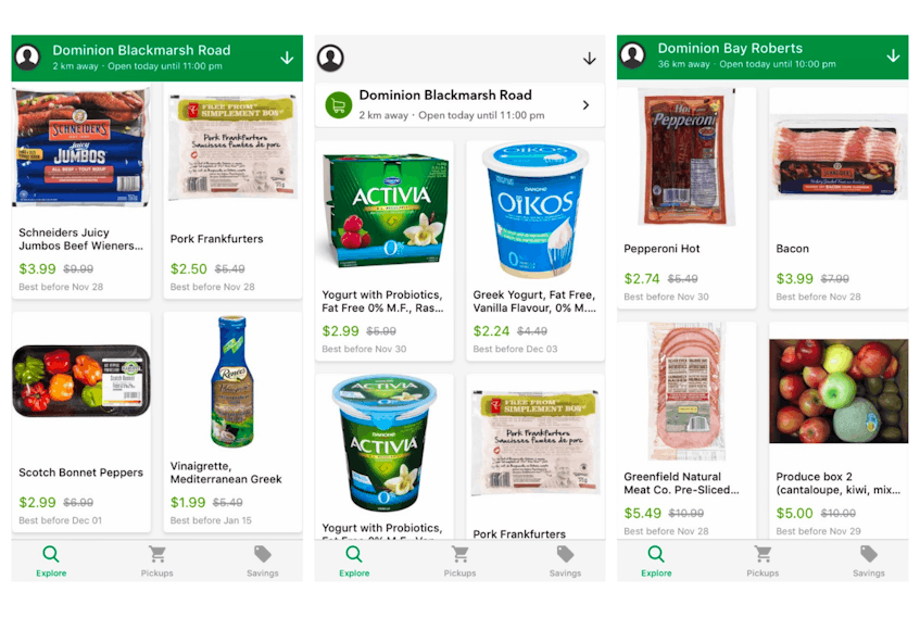 An example of some of the discounts for Flashfood app users.