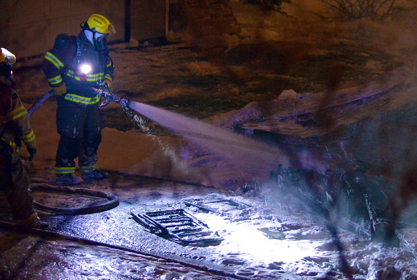 Firefighters made quick work of a gazebo fire in St. John's Saturday night. Keith Gosse/The Telegram