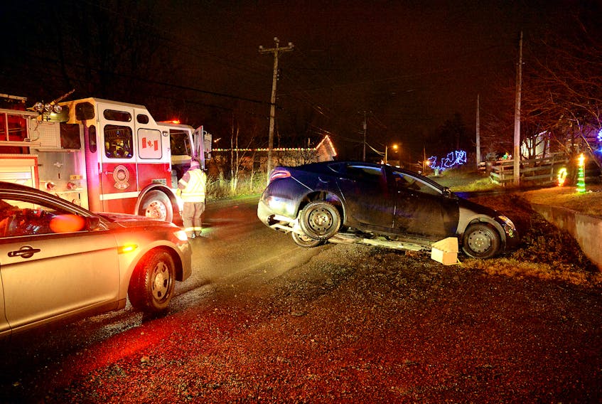 One man was charged with impaired driving after his car went into a ditch in Conception Bay South Friday night. Keith Gosse/The Telegram