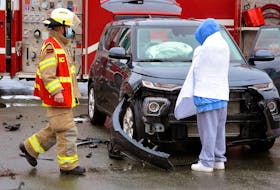 There were no serious injuries in a two-vehicle collision in St. John's Saturday morning. Keith Gosse/The Telegram