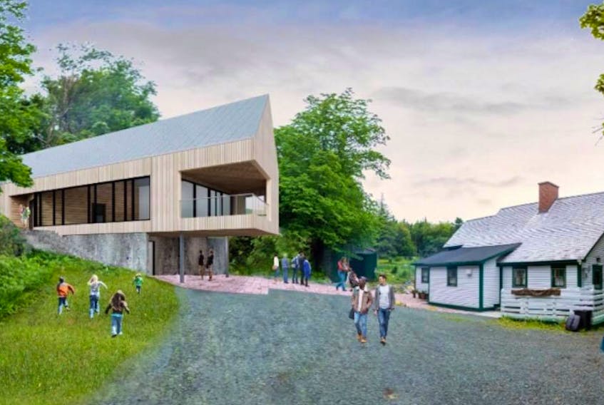 This architectural rendering shows the proposed design of a new learning centre at O’Brien Farm in Pippy Park.