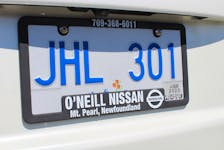 Ensuring you have the proper licence plate and stickers on your vehicle is critical. This plate, on the vehicle of The Telegram’s Sam McNeish, is valid and up to date, unlike a host of plates and registrations being discovered by the RNC during regular patrol stops.