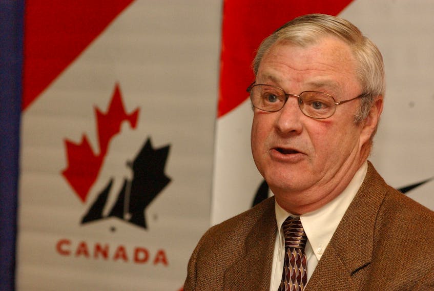 In this file photo, Mike Buist speaks at a press conference to announce St. John’s as site of the 2004 World Under-17 Hockey Championship. Buist was chairman of the host committee. While Buist’s work with the Avalon Convention & Visitors Bureau and Destination St. John’s meant he frequently promoted St. John’s as a destination for many sports events, he is best known in local circles for his involvement in baseball as a player, coach and executive. Buist, 72, died Sunday in St. John’s. — Telegram file photo
