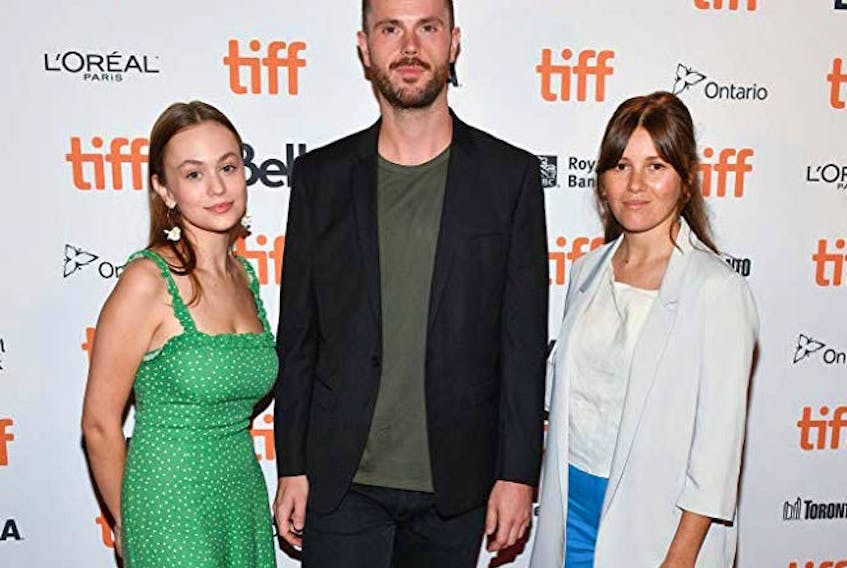 From left, Ella Ballentine, Ryan McDonald and Nicole Dorsey at the Toronto International Film Festival.