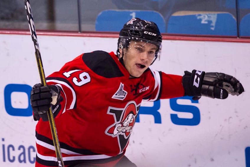 Of the Drummondville Voltigeurs’ five leading scorers last season, Bay Roberts’ native Dawson Mercer is the only player back with the team this fall. Mercer, who had 64 points in 2018-19, has picked up the scoring pace in his third QMJHL season, with a team-leading 17 points in his first 11 games. — Drummondville Voltigeurs photo