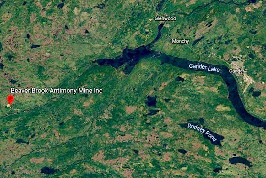 The Beaver Brook antimony mine is located in central Newfoundland about 35 kilometres west of Glenwood. — govnl